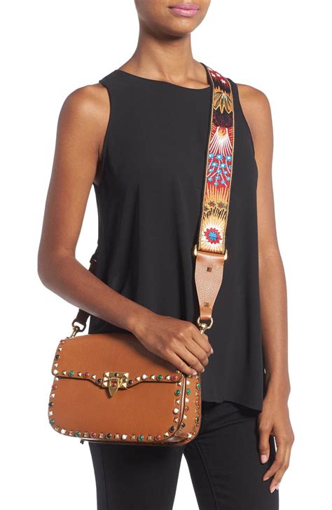 fake guitar strap rockstud shoulder bag